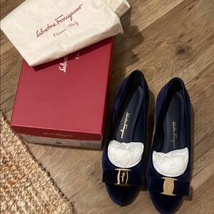 Salvatore Ferragamo Vara Velvet Shoes (Authentic)